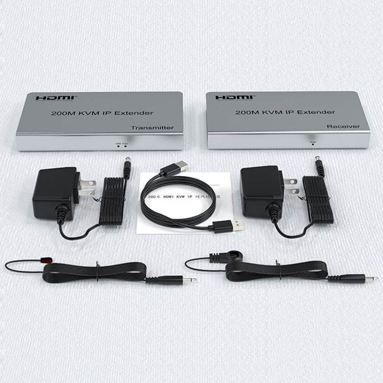 KVM 200m HDMI IP Extender RJ45 Cavo di rete Extender video, trasmettitore + ricevitore, spina USA, 200m