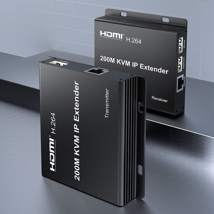 Cavo di estensione di rete IP KVM HDMI da 200 m, estensione di tastiera mouse H.264, US Plug, UK Plug, EU Plug