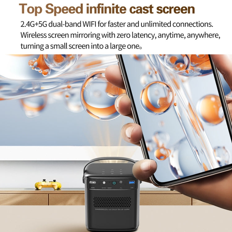 Proiettore wireless TOUMEI S8 1080P/4K DLP Android 11.OS Wifi 3D, US Plug, UK Plug, EU Plug