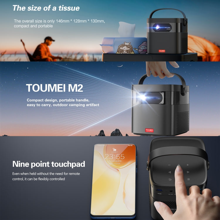Proiettore portatile portatile per esterni con batteria di grande capacità integrata TOUMEI M2, US Plug, UK Plug, EU Plug