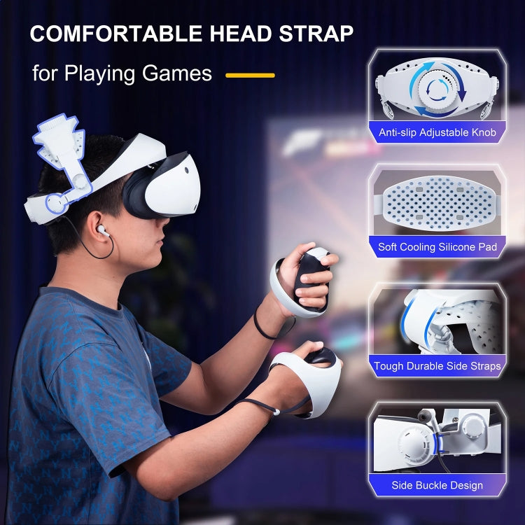 DEVASO per PlayStation VR 2 Elite Fascia per la testa antiscivolo comoda e leggera, For PlayStation VR 2 ABS