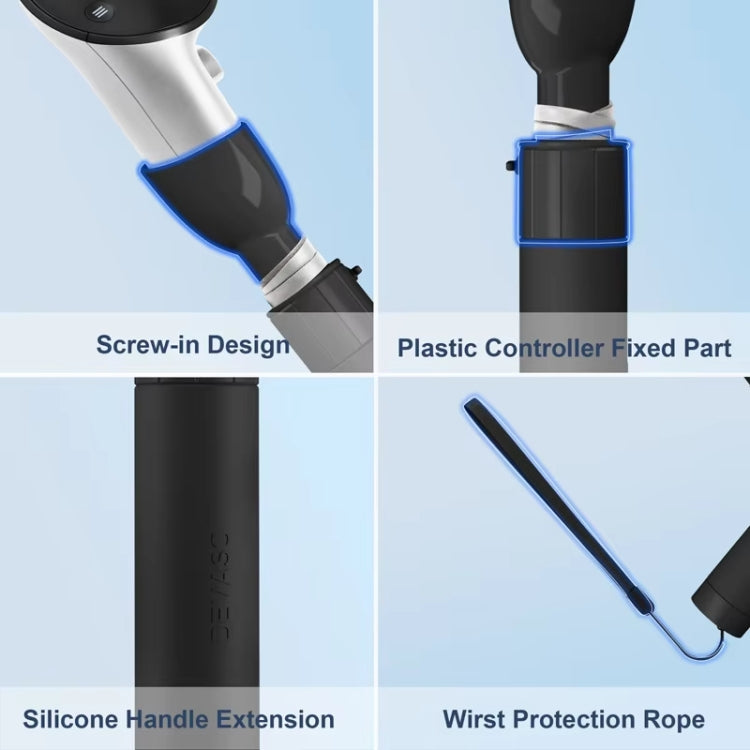 DEVASO per Meta Quest 3 Game Lightsaber Golf Game Estensione asta impugnatura da baseball Accessori