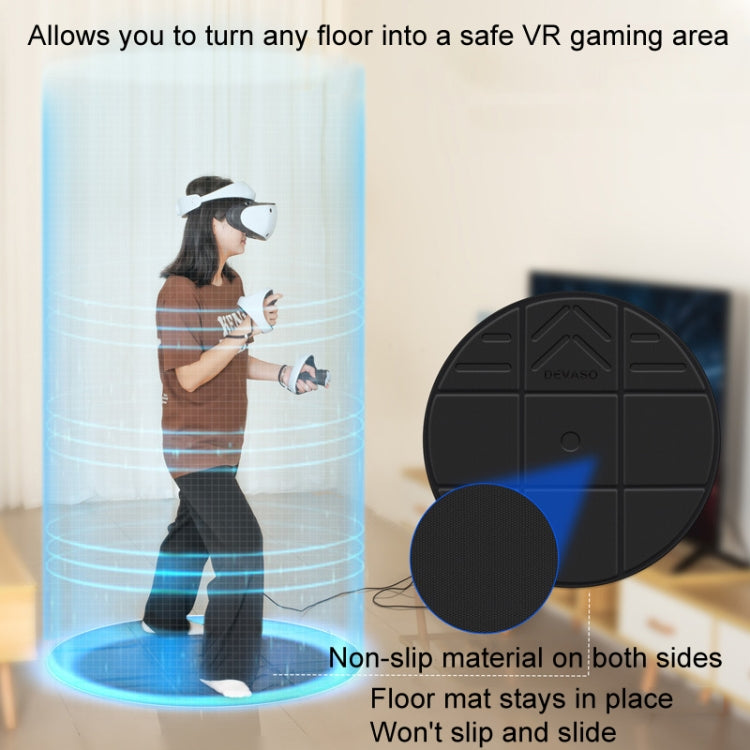Tappetino per simulazione di gioco sportivo con occhiali VR DEVASO, Black
