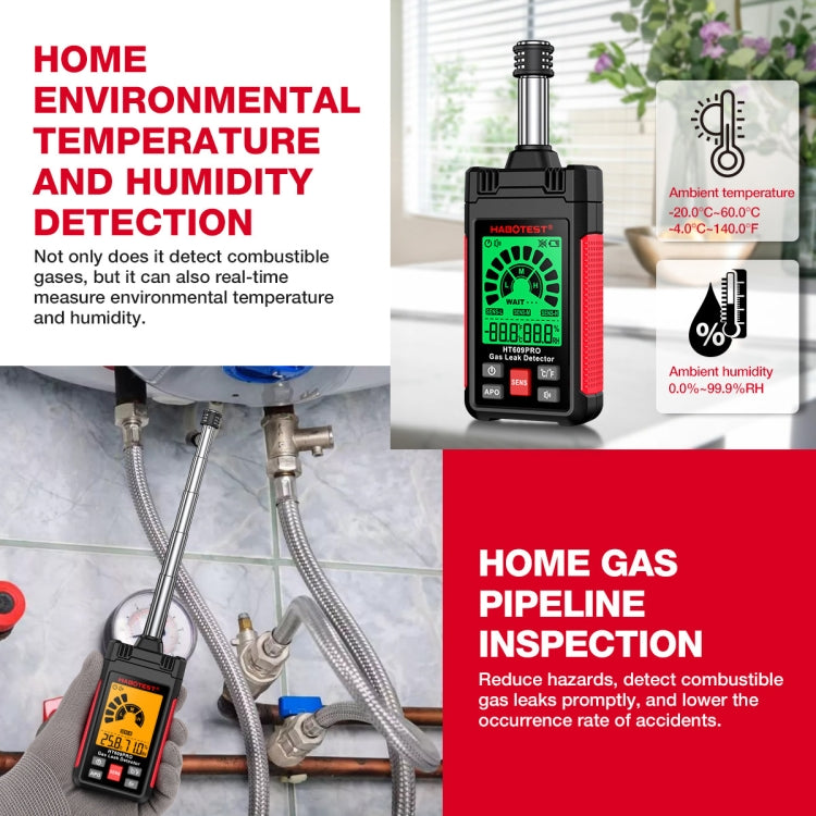 Rilevatore di perdite di gas metano combustibile HABOTEST, HT609PRO