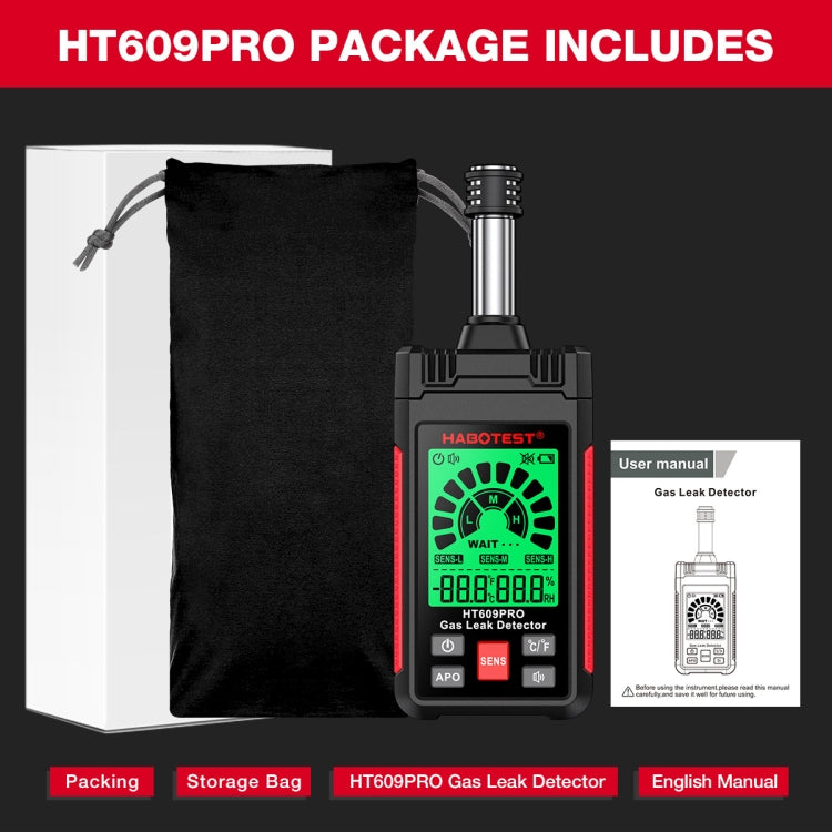 Rilevatore di perdite di gas metano combustibile HABOTEST, HT609PRO