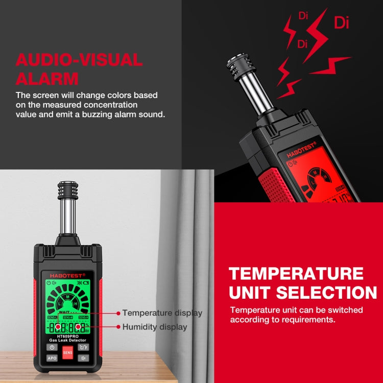 Rilevatore di perdite di gas metano combustibile HABOTEST, HT609PRO
