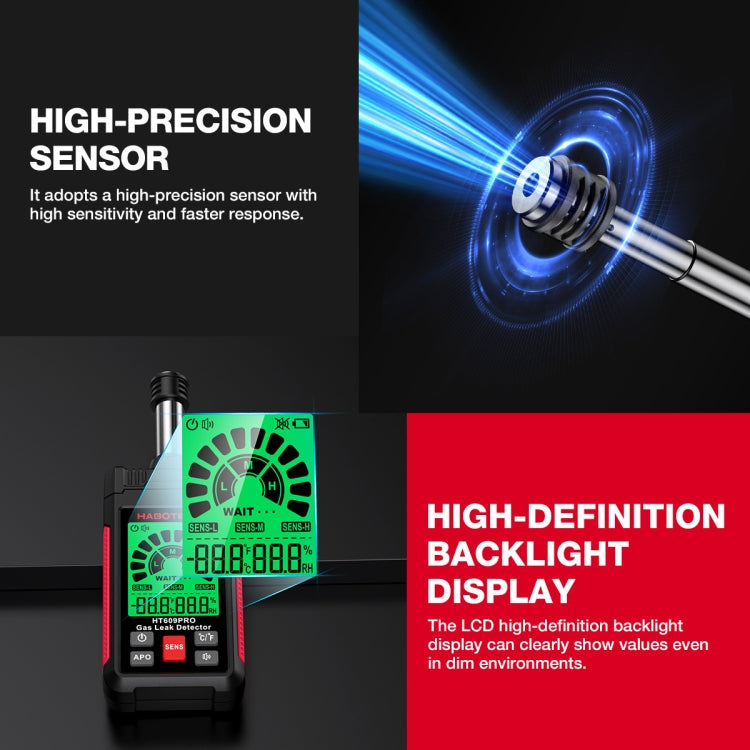 Rilevatore di perdite di gas metano combustibile HABOTEST, HT609PRO