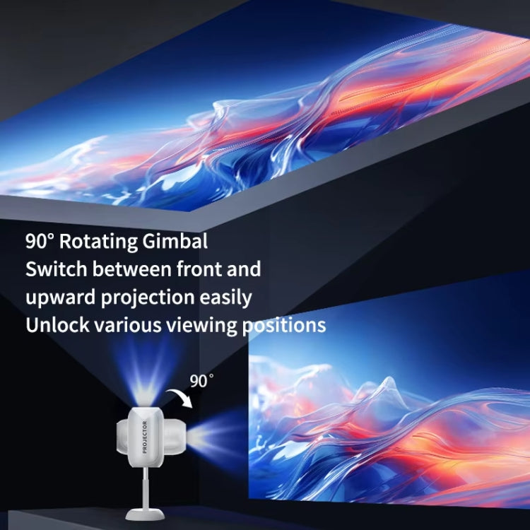 TS-6 Android 11 WiFi6 4K Mini proiettore Gimbal nascosto, US Plug, EU Plug, UK Plug, AU Plug