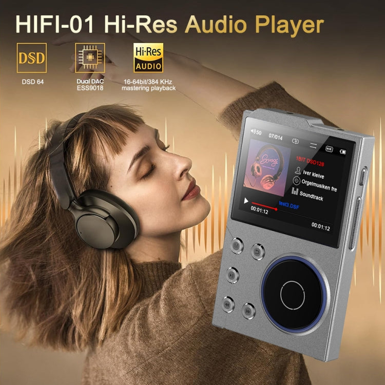 Lettore musicale Bluetooth HIFI da 2,4 pollici DSD256 Mastering qualità del suono Walkman, 16GB, 16GB+8GB, 16GB+16GB, 16GB+32GB