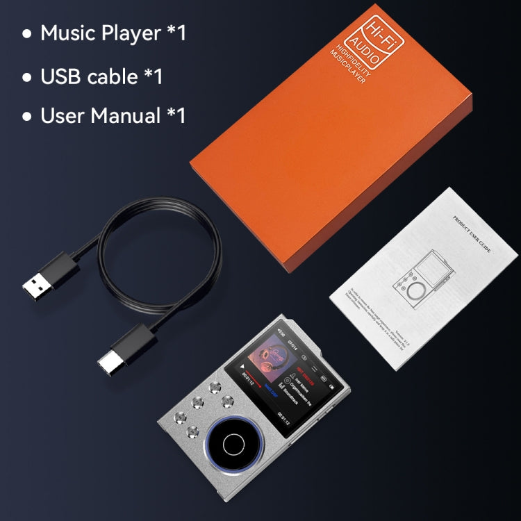 Lettore musicale Bluetooth HIFI da 2,4 pollici DSD256 Mastering qualità del suono Walkman, 16GB, 16GB+8GB, 16GB+16GB, 16GB+32GB