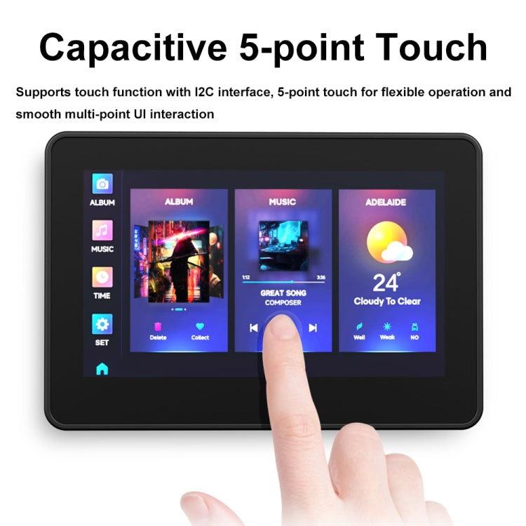 Scheda di sviluppo LCD touch Waveshare ESP32-S3 da 4,3 pollici 800×480, 4.3-inch without Case, 4.3-inch with Case
