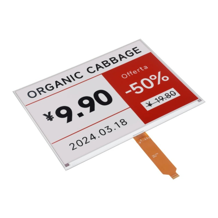 Waveshare 13,3 pollici 960×680 pixel SPI Comunicazione E-Ink Display, Nude Screen Version, Module Version