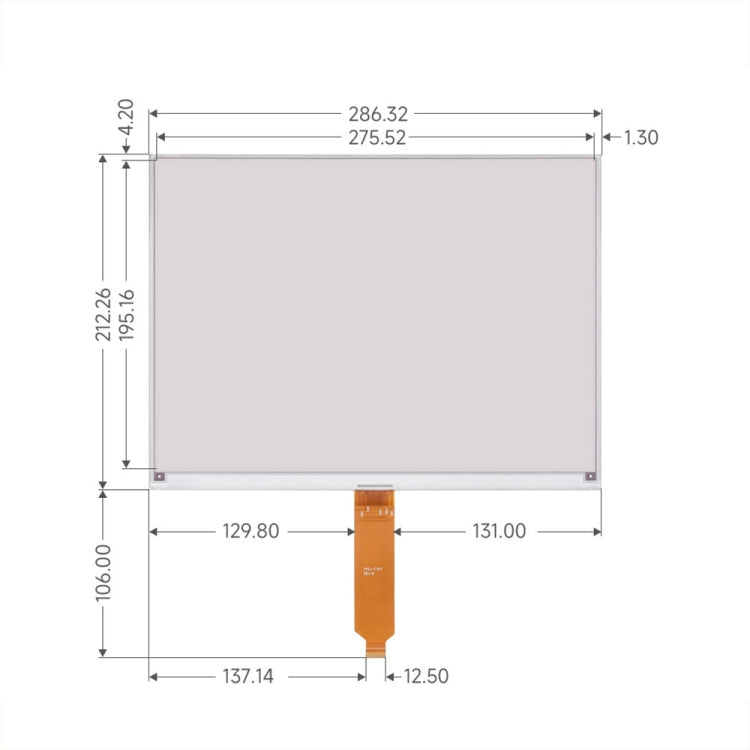 Waveshare 13,3 pollici 960×680 pixel SPI Comunicazione E-Ink Display, Nude Screen Version, Module Version