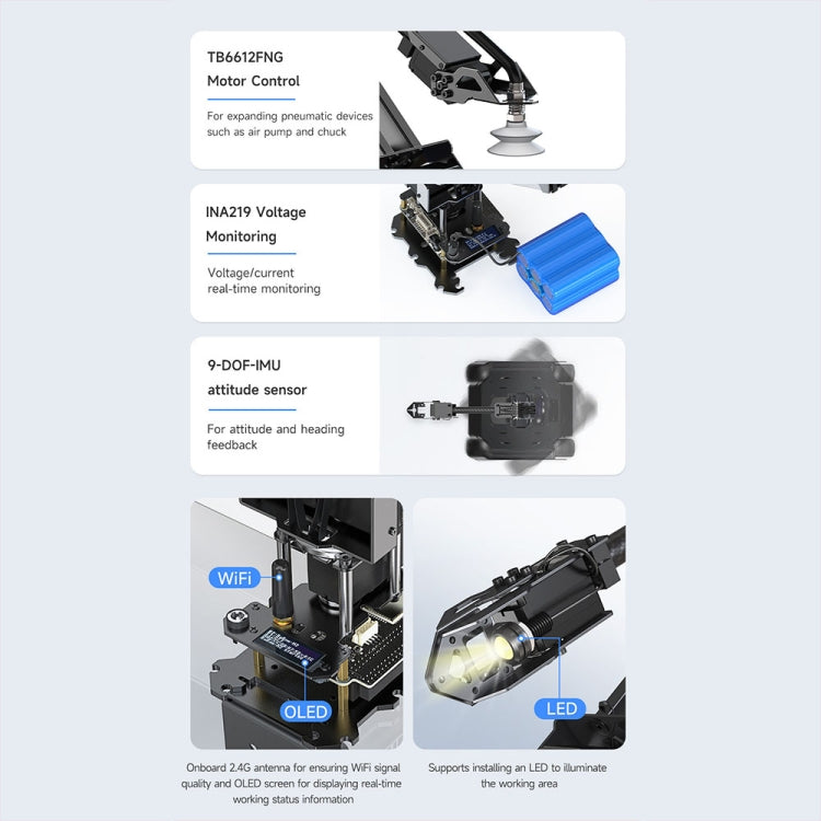 Kit braccio robotico da tavolo Waveshare 25118 RoArm-M2-S, basato su ESP32, 4-DOF, US Plug, UK Plug, EU Plug