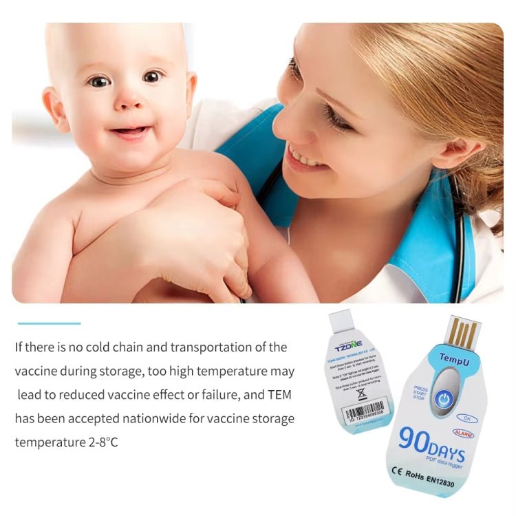 Registratore di temperatura monouso TempU per veicoli di trasporto a catena del freddo, 30 Days, 60 Days, 90 Days
