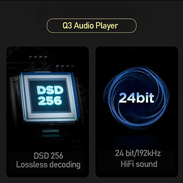 Lettore musicale HiFi Lossless Mastering DSD256 Hard Decoding MP3, Q3