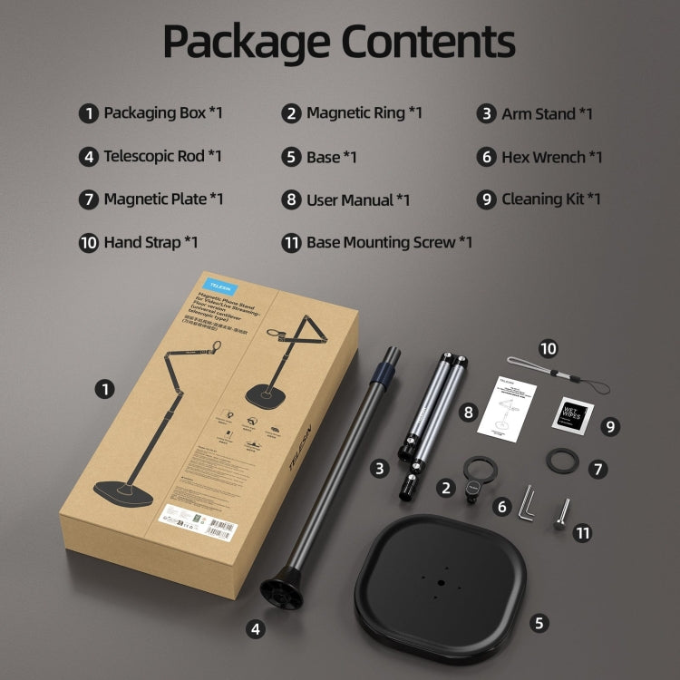 TELESIN P3-FS-01 Supporto magnetico Magsafe per streaming video in diretta del telefono, P3-FS-01