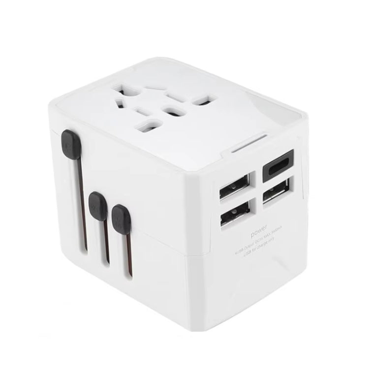 Adattatore da viaggio universale internazionale con 3 USB e 1 USB-C/Type-C, HHT520 Black, HHT520 White