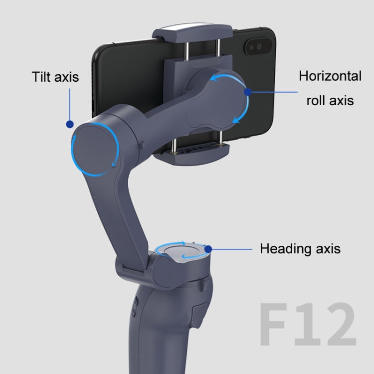 Desiontal F12 Stabilizzatore portatile pieghevole a tre assi Gimbal per telefono cellulare con tracciamento facciale AI, F12 (Black)