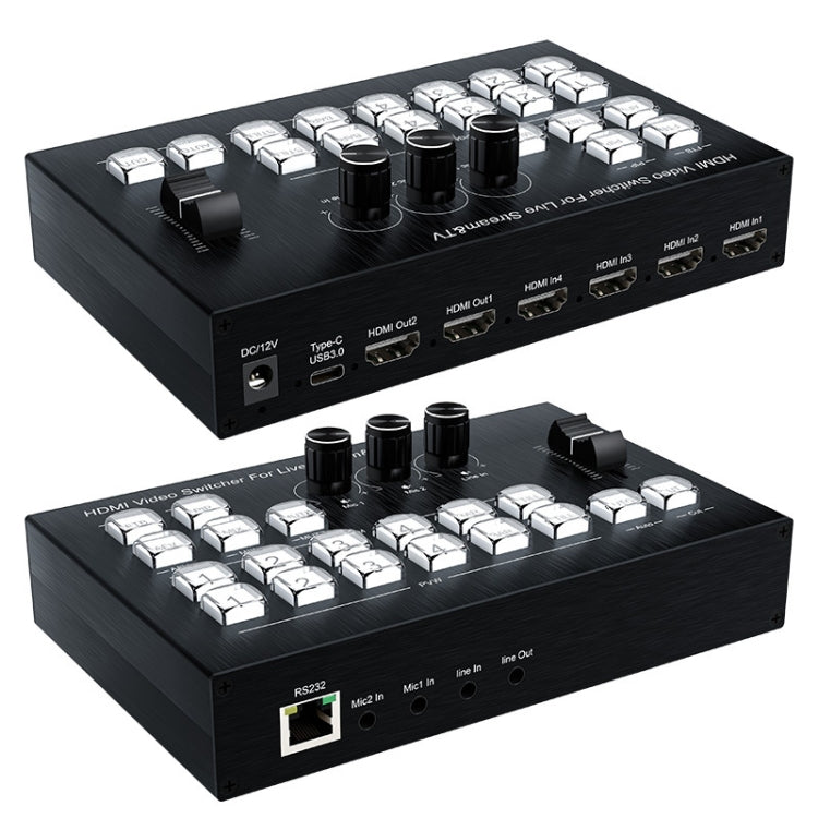 Switcher di guida HDMI 4 in 2 out Tipo-C Porta di acquisizione USB 3.0 Display OSD Switcher di gioco, US Plug, EU Plug, UK Plug