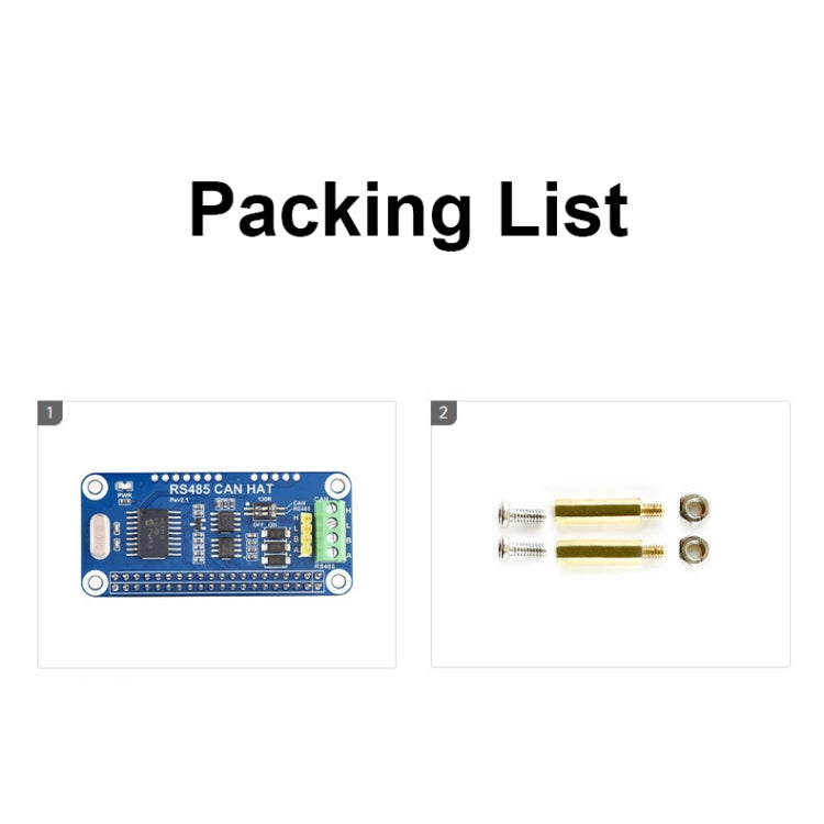 Waveshare 14882 per Raspberry Pi RS485 SPI CAN HAT Bus Module, 14882