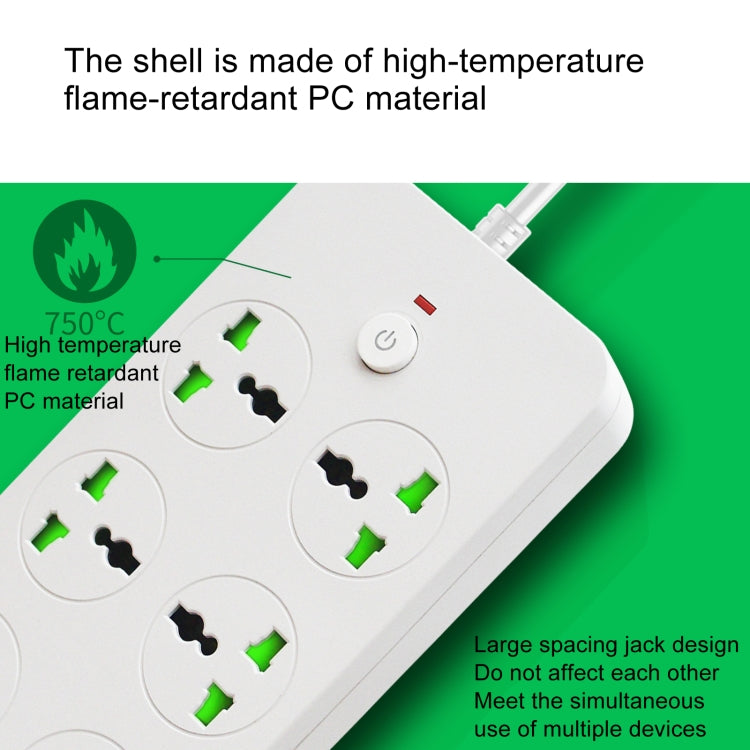 Protezione da sovraccarico anti-fulmine 4USB+2PD+6 fori presa, Black EU Plug, Black US Plug, Black UK Plug, White EU Plug, White US Plug, White UK Plug