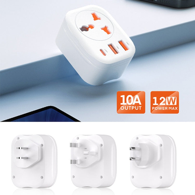 Convertitore universale spina 2USB+presa convertitore intelligente tipo C, UK Plug, US Plug, EU Plug