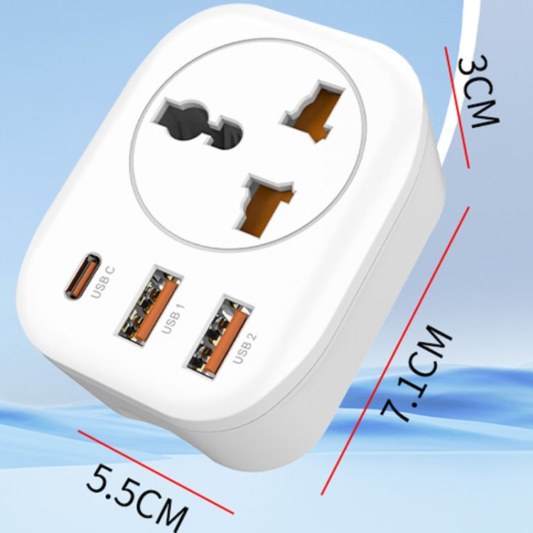 Convertitore universale spina 2USB+presa convertitore intelligente tipo C, UK Plug, US Plug, EU Plug