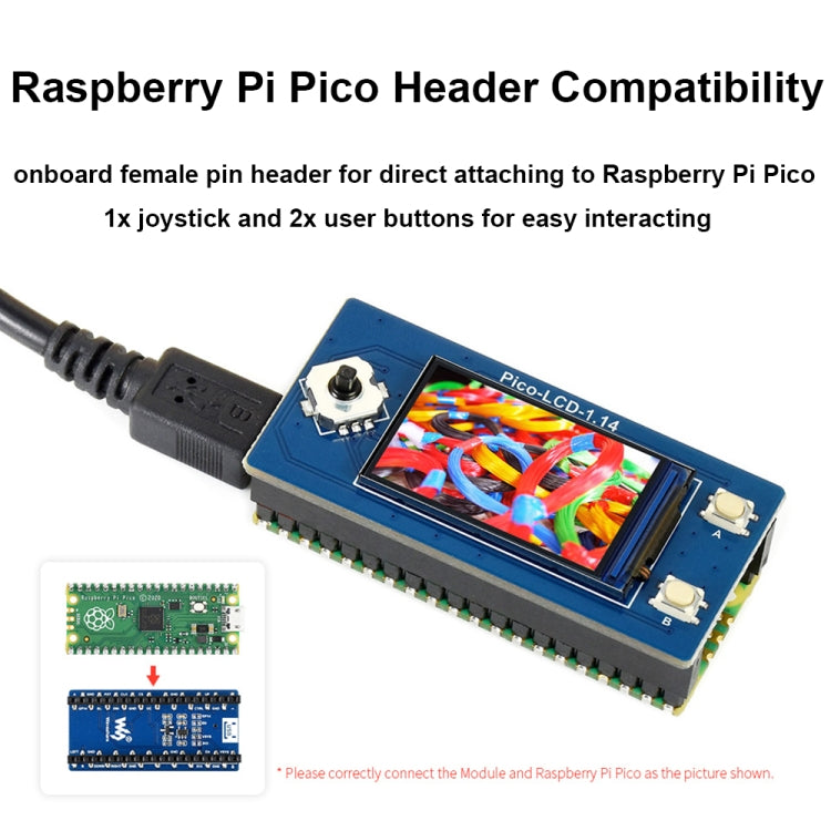 Waveshare 19340 per Raspberry Pi Pico 1.14 pollici 65K colori LCD Display Module, 1.14inch LCD