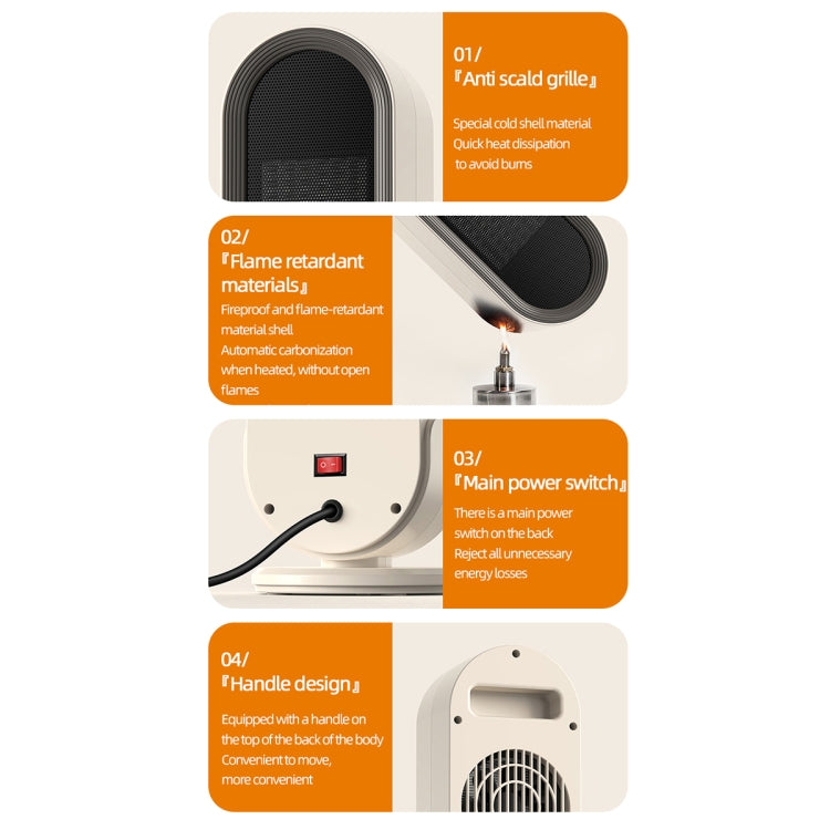 Riscaldatore elettrico intelligente da tavolo con riscaldamento in ceramica PTC E68 da 1200 W, EU Plug, US Plug, UK Plug