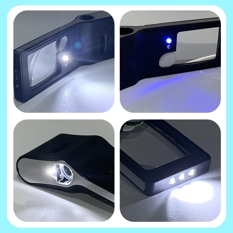 Lente d'ingrandimento 3X 10X 55X Microscopio con luce LED e UV