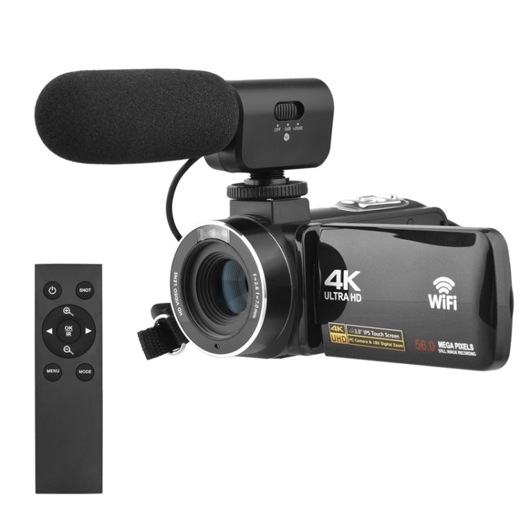 Videocamera digitale 4K, touch screen IPS da 3 pollici, zoom digitale 18X, videocamera WiFi da 56 MP, Standard, Set 1, Set 2, Set 3