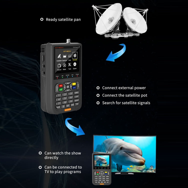 GTMedia Full HD Digital Satellite Finder con schermo LCD da 3,5 pollici