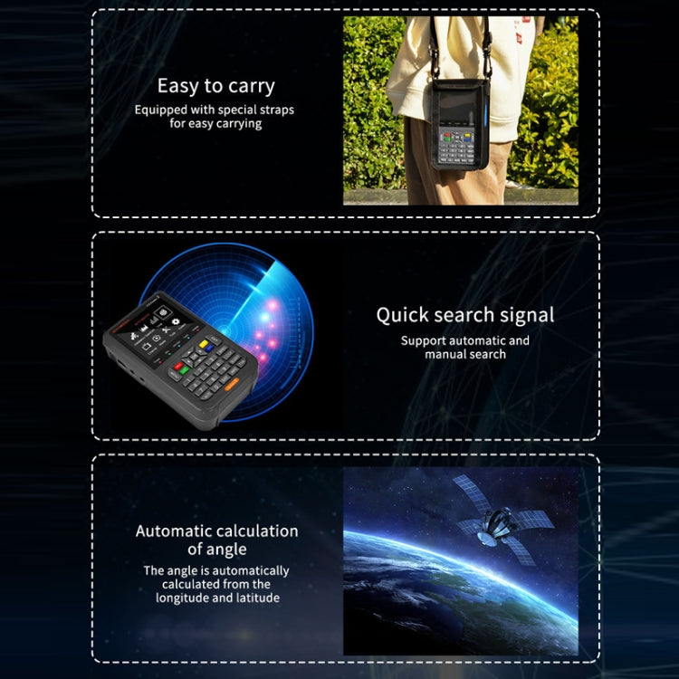 GTMedia Full HD Digital Satellite Finder con schermo LCD da 3,5 pollici