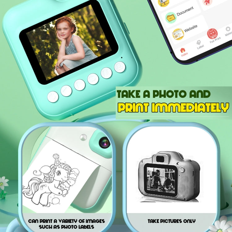 Q6 Kids Digital Camera Mini Instant Print Camera Toy Wireless HD Print Photo Gift