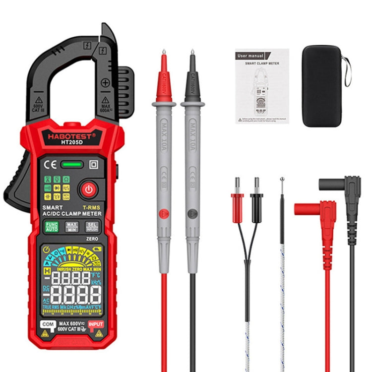Multimetro digitale ad alta precisione multifunzione anti-scottatura intelligente a pinza HABOTEST HT205D, HT205D