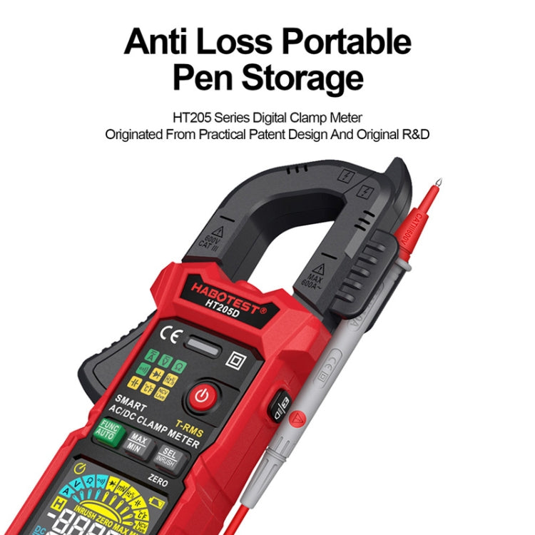 Multimetro digitale ad alta precisione multifunzione anti-scottatura intelligente a pinza HABOTEST HT205D, HT205D