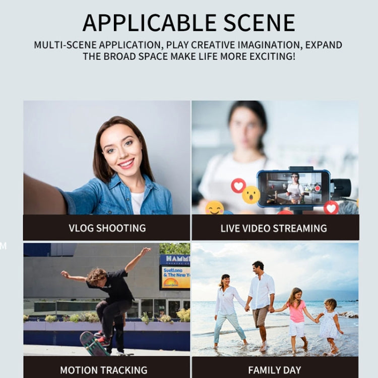 Stabilizzatore palmare Smart Gimbal anti-vibrazione a tre assi con Face Follow Shot, F11 (White), F11 (Black)