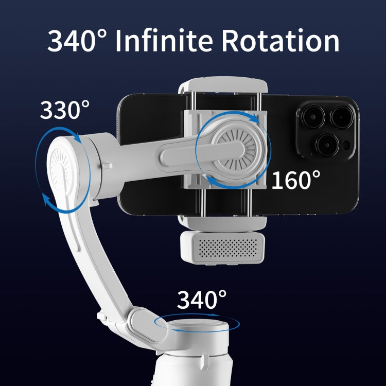 Stabilizzatore palmare Smart Gimbal anti-vibrazione a tre assi con Face Follow Shot, F11 (White), F11 (Black)