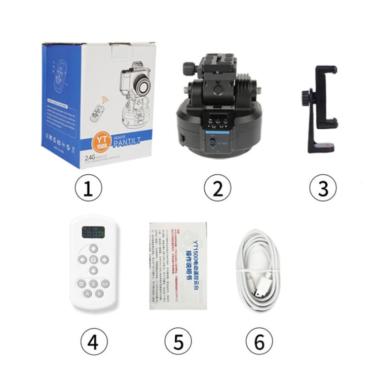 Desiontal YT-1500 Gimbal elettrico per telecamera mobile, streaming live, stabilizzatore panoramico con rotazione a bilanciere, YT-1500