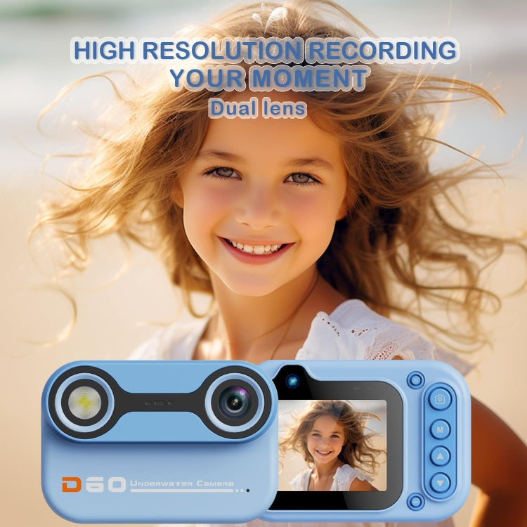 D60 3m impermeabile 2K HD 10X 2,4 pollici foto video registrazione bambini mini telecamera esterna
