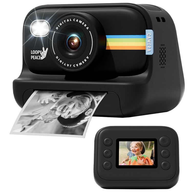 Fotocamera con stampa fotografica, flash LED da 2,0 pollici, registrazione HD 1080P con 3 rotoli di carta, White, White+32G, Black, Black+32G, Purple+32G, Purple