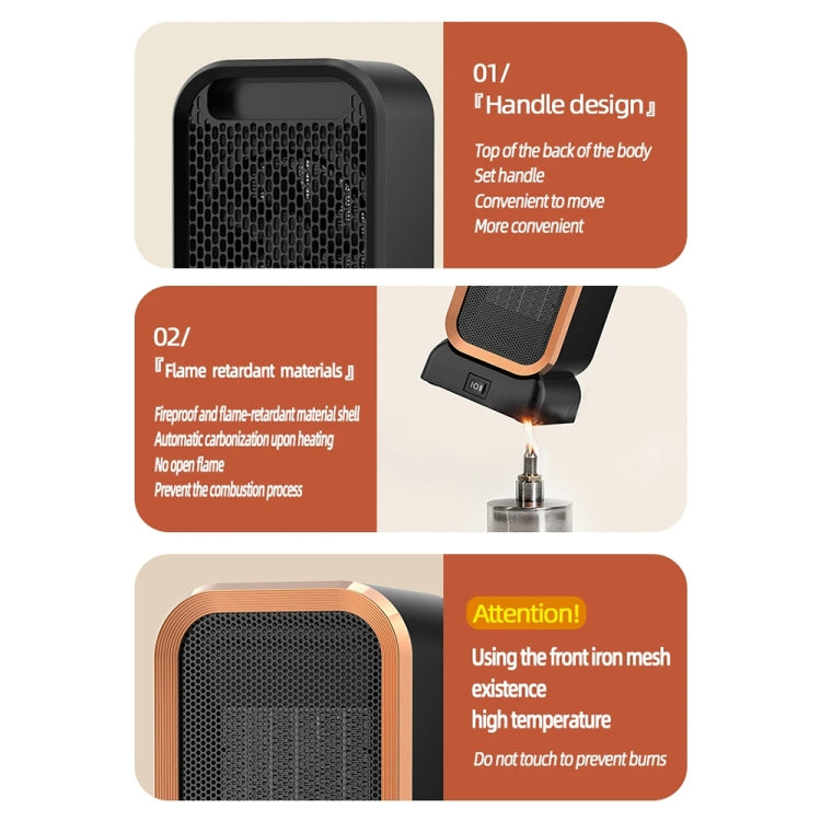 Riscaldatore domestico ad alta potenza da 1000 W, piccolo riscaldatore da tavolo in ceramica PTC, EU Plug, UK Plug, US Plug