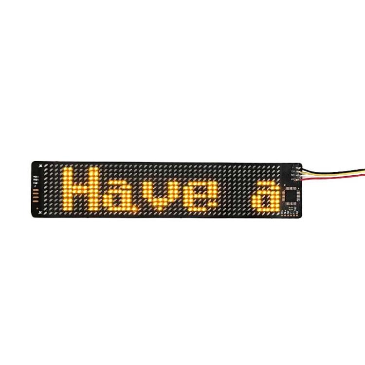 Schermo pubblicitario flessibile multilingua Bluetooth LED per zaino cappello gilet 155 X 32 mm