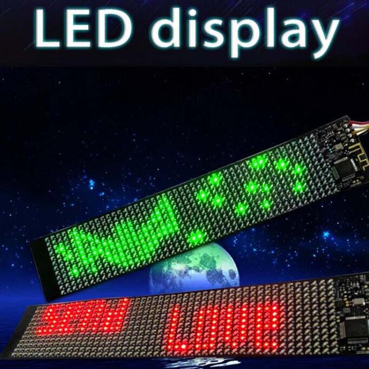 Schermo pubblicitario flessibile multilingua Bluetooth LED per zaino cappello gilet 155 X 32 mm