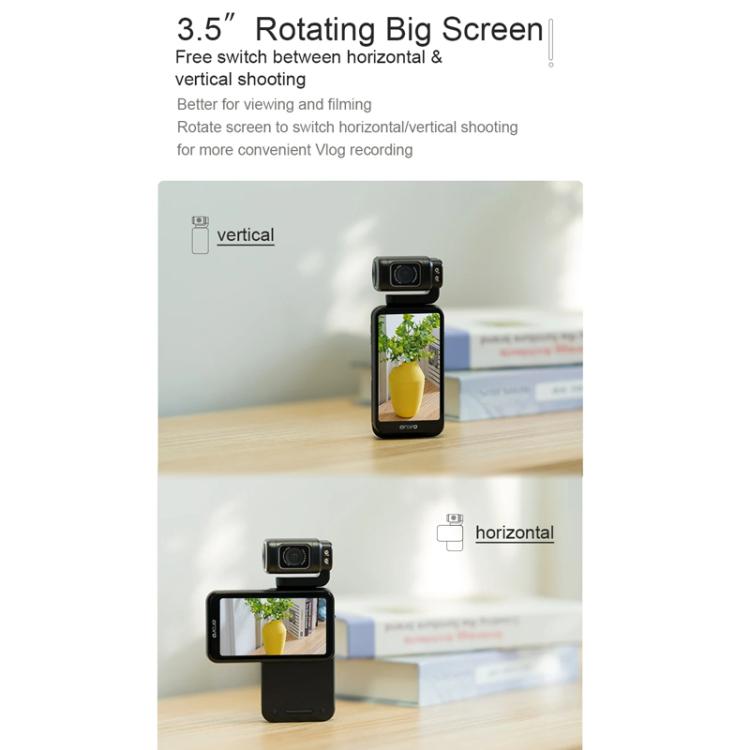 Ordro 3,5 pollici grande schermo 5K videocamera tascabile registrazione, M3