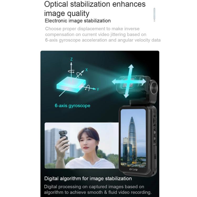 Ordro 3,5 pollici grande schermo 5K videocamera tascabile registrazione, M3