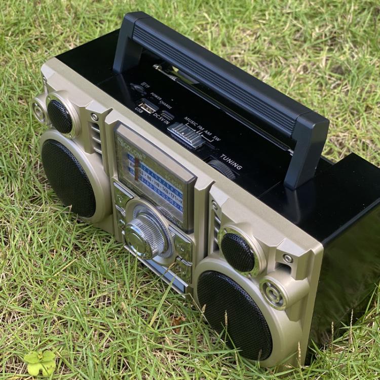 COLON RX-65SD Altoparlante Bluetooth wireless con radio FM stereo a ricarica solare
