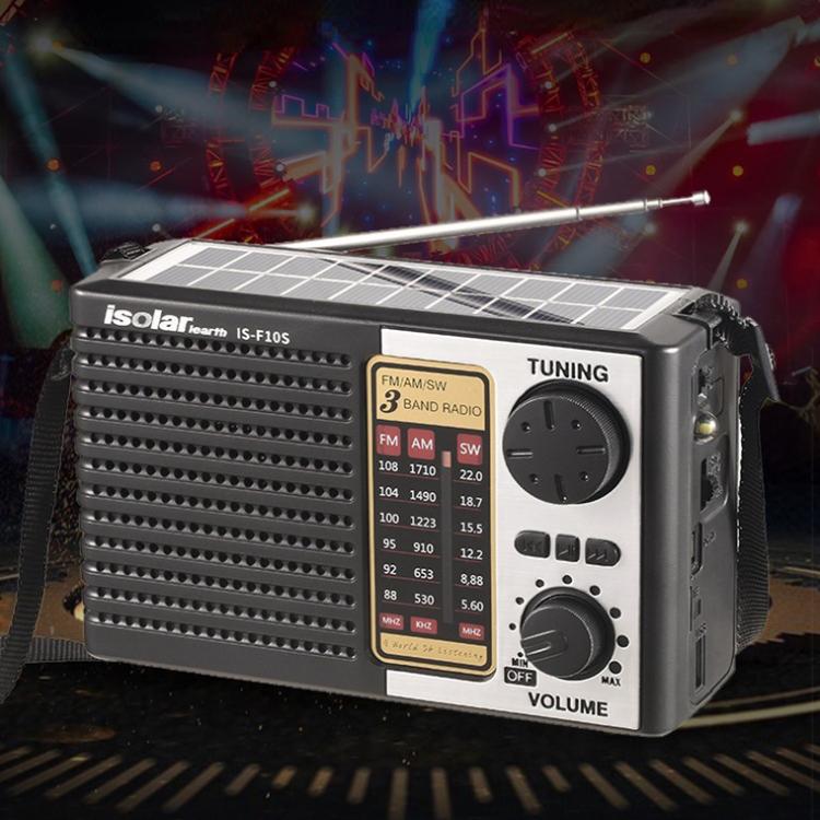 Isolariearth IS-F10S Radio FM/AM/SW a banda intera alimentata ad energia solare con altoparlante Bluetooth e torcia elettrica