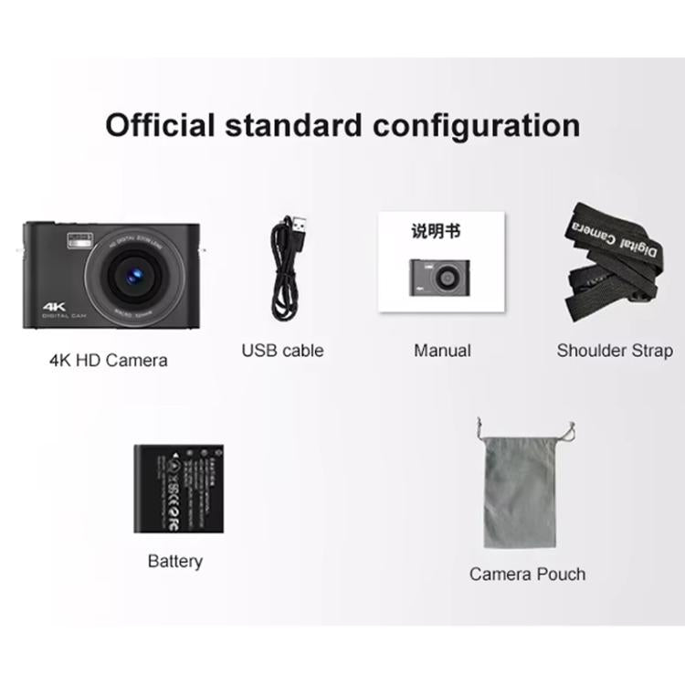 Videocamera digitale micro SLR touch screen 4K HD, videocamera DSLR MP3, videocamera anti-vibrazione da 64 MP, videocamera per vlogging